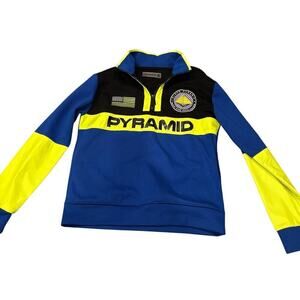 Pyramid Colorblock Pullover Sweatshirt with Embroidered Patches